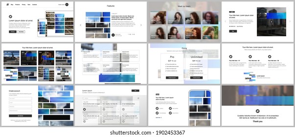 Vector templates for website design, presentations, portfolio. Templates for presentation slides, flyer, leaflet, brochure cover. Corporate business identity style for any purposes. Business template.