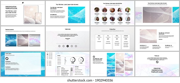 Vector templates for website design, presentations, portfolio. Templates for presentation slides, flyer, leaflet, brochure cover, report. Wave flow background for science or medical concept design.