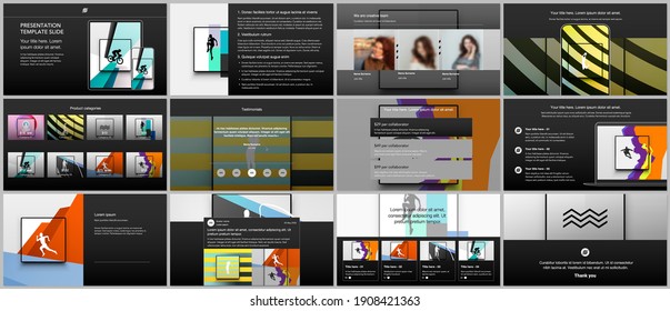 Vector templates for website design, presentations, portfolio. Templates for presentation slides, leaflet, brochure cover, report. Abstract colored sport backgrounds for sport event, fitness design.