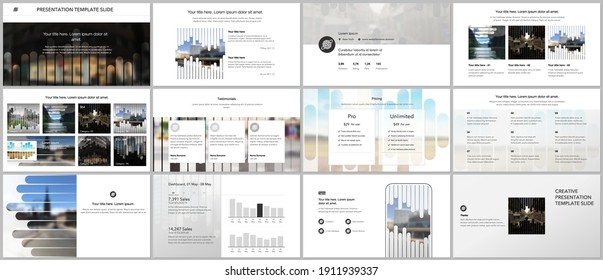 Vector templates for website design, presentations, portfolio. Templates for presentation slides, flyer, leaflet, brochure, report. Background template with lines, photo place for business design.