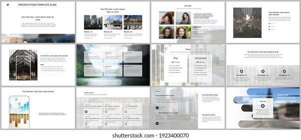 Vektorvorlagen für Webdesign, Präsentationen, Portfolio. Vorlagen für Präsentationsfolien, Flyer, Broschüre, Broschüre, Bericht. Hintergrundvorlage mit Linien, Fotoplatz für Business Design.