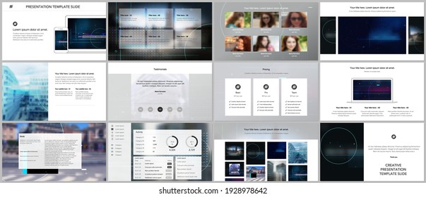 Vector templates for website design, presentations, portfolio. Templates for trendy technology design modern electro music presentation slides, flyer, leaflet, brochure cover, annual report.