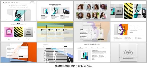 Vector templates for website design, presentations, portfolio. Templates for presentation slides, leaflet, brochure cover, report. Abstract colored sport backgrounds for sport event, fitness design.