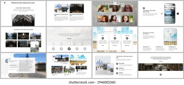 Vector templates for website design, presentations, portfolio. Templates for presentation slides, flyer, leaflet, brochure, report. Background template with lines, photo place for business design.