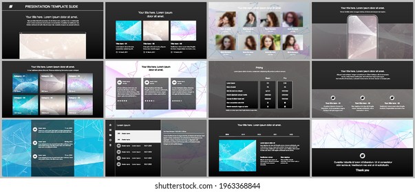 Vector templates for website design, presentations, portfolio. Templates for presentation slides, flyer, leaflet, brochure cover, report. Wave flow background for science or medical concept design.
