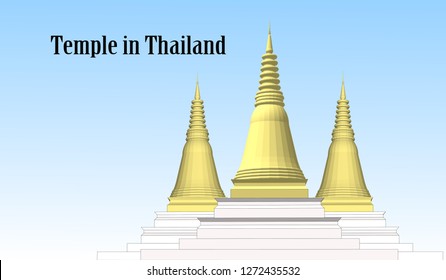 Vector Temple in Thailand