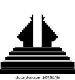 Vector temple in white background, silhouette