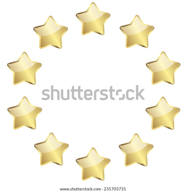 Vector Ten Golden Stars Circle Stock Vector (royalty Free) 235703731 