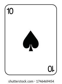 Vector Ten of spades playing card.