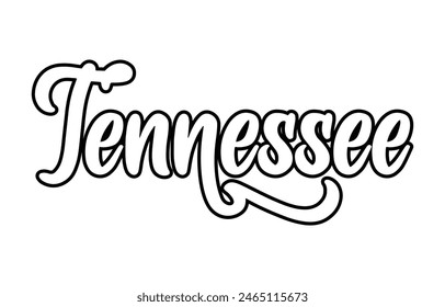 Vector Tennessee text typography design for tshirt hoodie baseball cap jacket and other uses vector	
