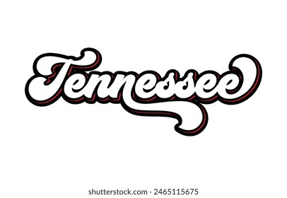 Vector Tennessee text typography design for tshirt hoodie baseball cap jacket and other uses vector	
