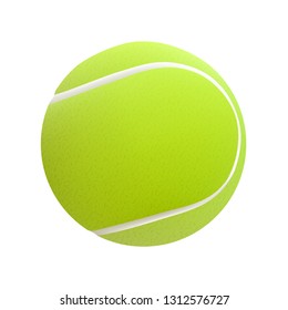 vector tennis ball green 3D realistic isolated on white background 