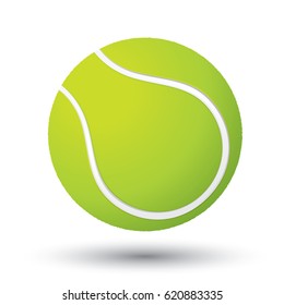 Vector tennis ball isolated on white background.