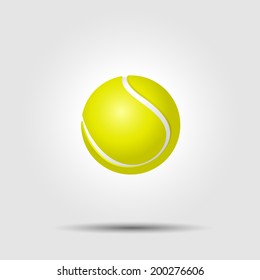 Vector tennis ball on white background with shadow