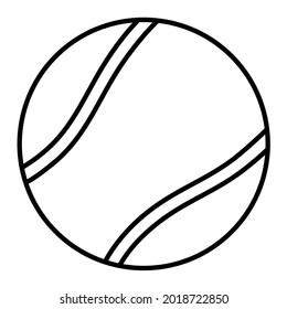 Vector Tennis Ball Outline Icon Design

