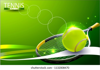 Vector tennis ball. A realistic object and sports background for posters, leaflets for world tennis competitions.Vector illustration.Sport equipment element.