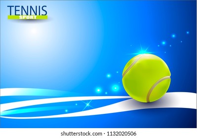 Vector tennis ball. A realistic object and sports background for posters, leaflets for world tennis competitions.Vector illustration.Sport equipment element.