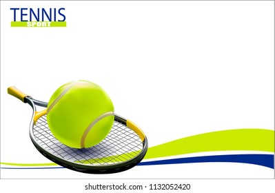 Vector tennis ball. A realistic object and sports background for posters, leaflets for world tennis competitions.Vector illustration.Sport equipment element.