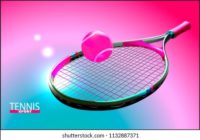 Vector tennis ball. A realistic object and sports background for posters, leaflets for world tennis competitions.Vector illustration.Sport equipment element.