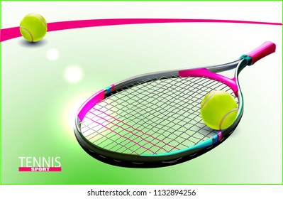 Vector tennis ball. A realistic object and sports background for posters, leaflets for world tennis competitions.Vector illustration.Sport equipment element.