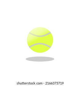 The vector of the tennis ball and its shadow on a white background