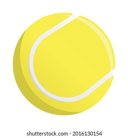 Vector tennis ball yellow icon. Sport illustration.