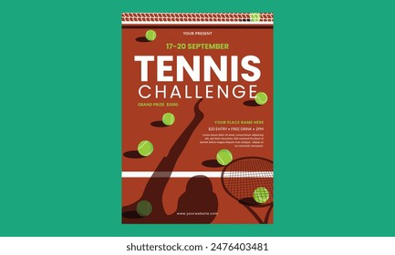 Vector Tennis challenger poster template