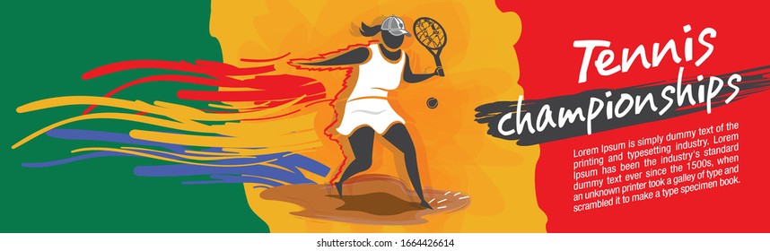 Vector tennis character design with country flag concept.