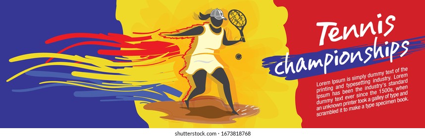 Vector Tennis Character Design With Country Flag Concept.