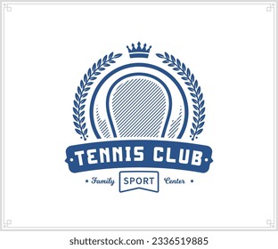 Vector tennis club logo. Tennis emblem for clubhouse, tournament or organization