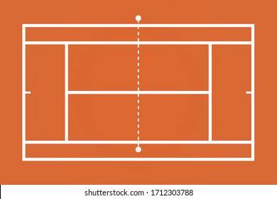 Vector tennis court. - Sport court for infographic.