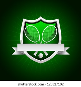 Vector tennis emblem, Eps8 - No transparency.