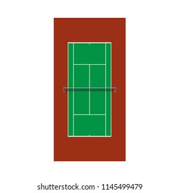 Vector of tennis hard court stadium, outdoor sport activity for good health of player