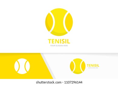 Vector tennis logo combination. Game symbol or icon. Unique ball logotype design template.