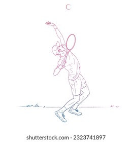 a vector of tennis player in action