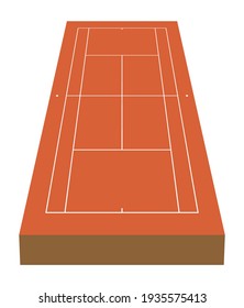 campo de tenis vectorial en fondo blanco