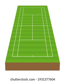 vector tennis playground in perspective view