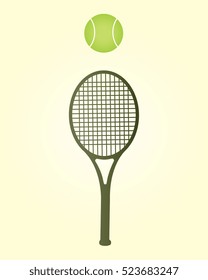 Vector Tennis Racket and Ball Set