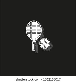 vector tennis racket with tennis ball, sport icon