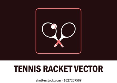 Vector del icono de raqueta de tenis. Con fondo de tema oscuro.