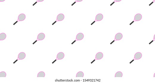 Vector tennis racquet seamless pattern background for design.