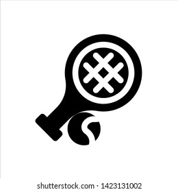 Vector tennis sport icon. black sport hobby symbol with trendy flat style icon for web site design, logo, app, UI isolated on white background