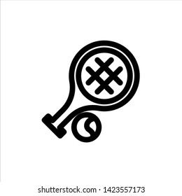 Vector tennis sportoutline web icon. black symbol with flat line style icon for web site design, logo, app, UI isolated on white background