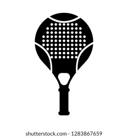 Vector tennis, squash racquet silhouette icon. Table game equipment. Professional sport, classic racket for official competitions and tournaments. Isolated illustration