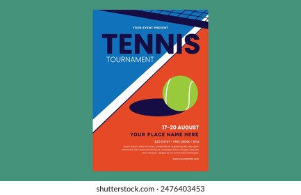 Vector Tennis tournament sport event poster template