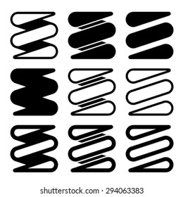 Vector Tension Spring Black Icons