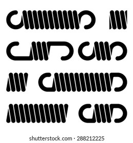 Vector Tension Spring Black Symbols