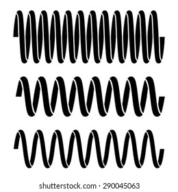 Vector Tension Spring Black Symbols