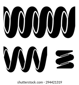 Vector Tension Spring Seamless Black Symbols