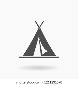 Vector Tent Accommodation Icon Illustration silhouette.